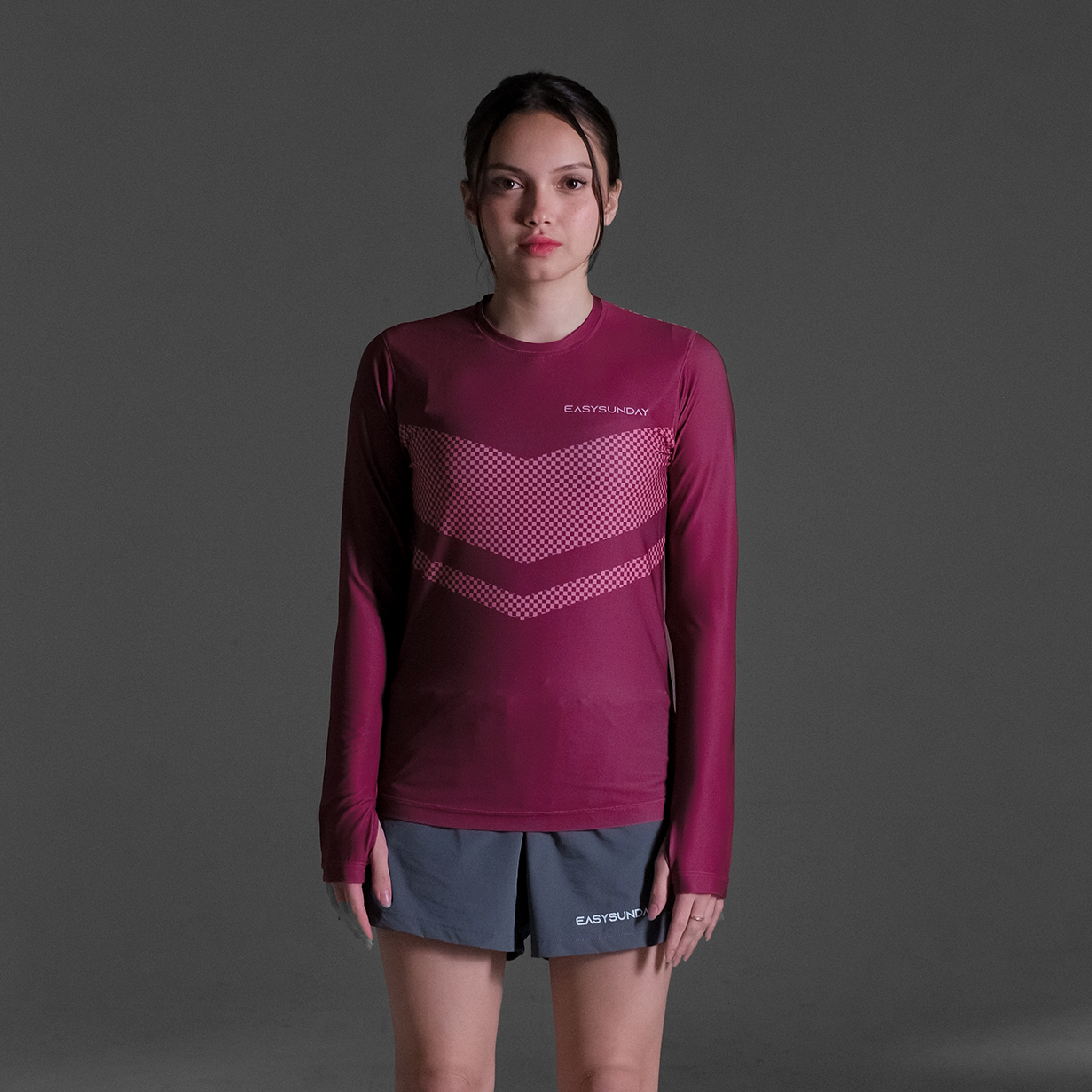 S.E MAROON LONG SLEVEE WOMAN - Easy Sunday Running